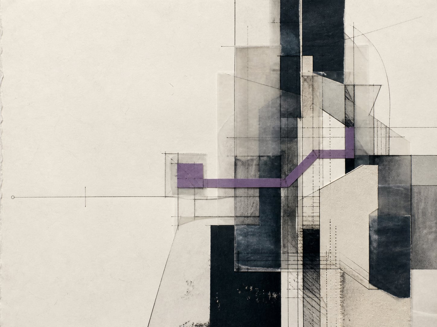 Abstract architectural study representing connected systems